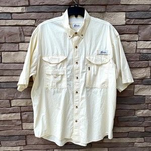 World Wide Sportsman Yellow Short Sleeve Fishing Hiking Camping Shirt XL